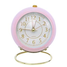 Creative Alarm Clock Vintage Desk Clock (Color: pink)